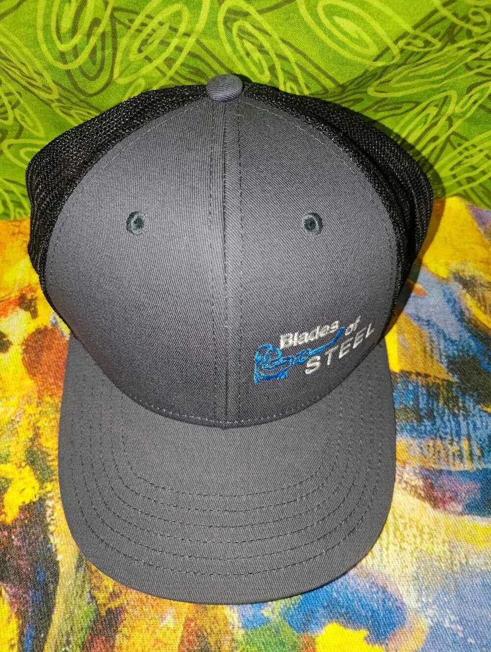 Blades Of Steel Embroidered Trucker Mesh Snapback Hat Cap OSFM